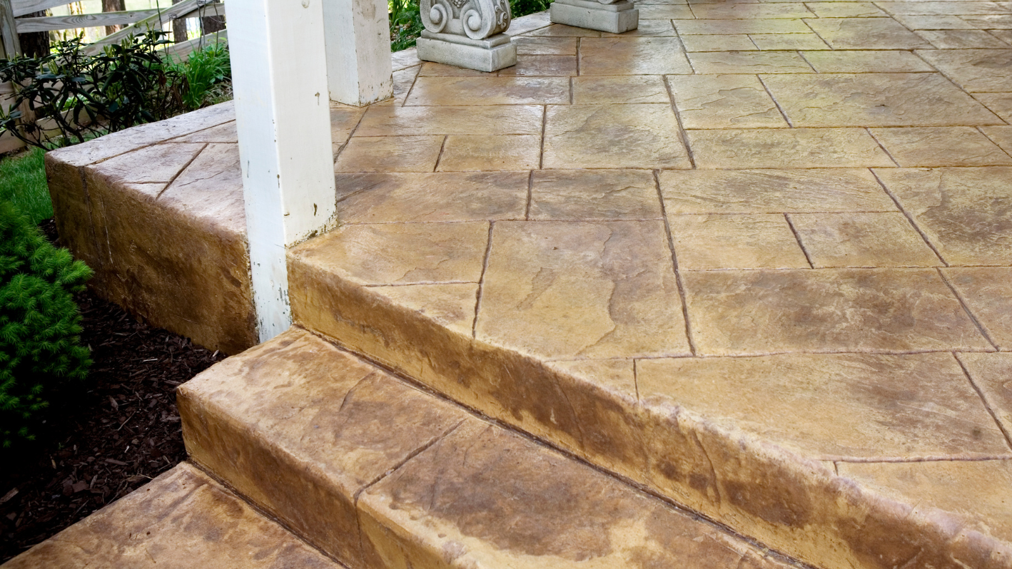 A set of steps leading up to a porch